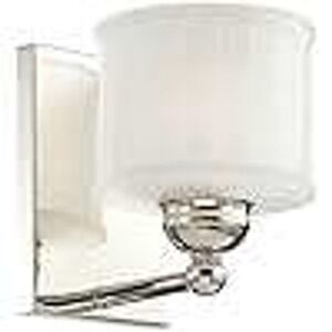 Nickel Vanity Light Bath Glass‎ Wall Sconce (6731-1-613) by Minka (open box)